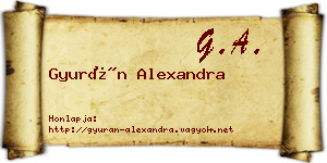 Gyurán Alexandra névjegykártya